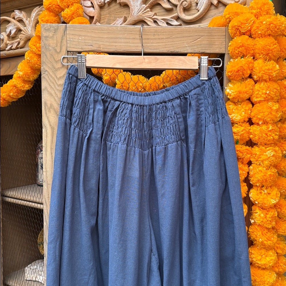 Free People Navy Wide Leg Pants - Picture 3 of 9
